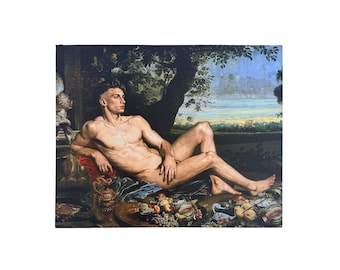 Still Life Trade - Modern Male Nude Still Life Canvas Board Print Original Artwork by Trophy Husband Multiple Sizes