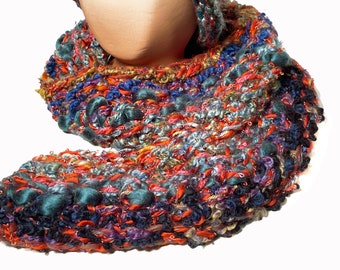 476 Monroe SCARF ONLY: rich hand knit scarf, loaded with lush colors, lavish textures and supreme funkiness