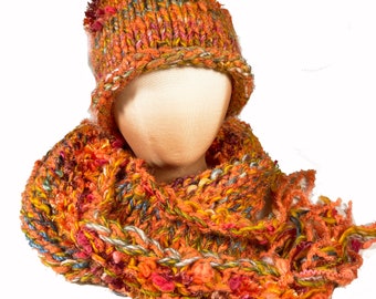 501 SHIRLEY SCARF ONLY: beautiful  hand knit scarf with an awesome fringe