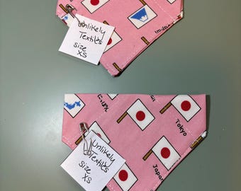 Pañuelo para mascotas talla XS / Abertura para collar de 3,17 cm / Bufanda de tela hecha a mano para mascotas / Se adapta a collares de gatos y perros pequeños