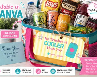 Teacher Appreciation Gift Tag, "No Teacher Is Cooler Than You" (Digital Download)