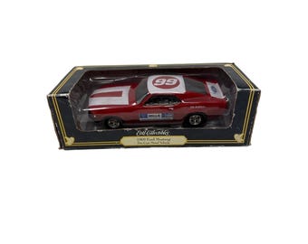 Ertl Collectibles 1969 Ford Mustang Die-Cast 1/25 Skala Czerwony Biały 99 7. Edycja