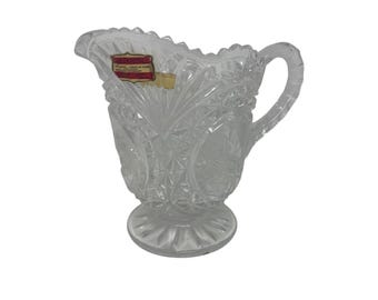 Jarra para crema con forma de pájaro de cristal de plomo Echt Bleikristall, tallada a mano en Alemania Occidental.