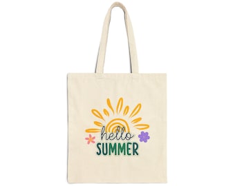 Bolso tote Hello Summer Sun / Bolso de lona para la playa