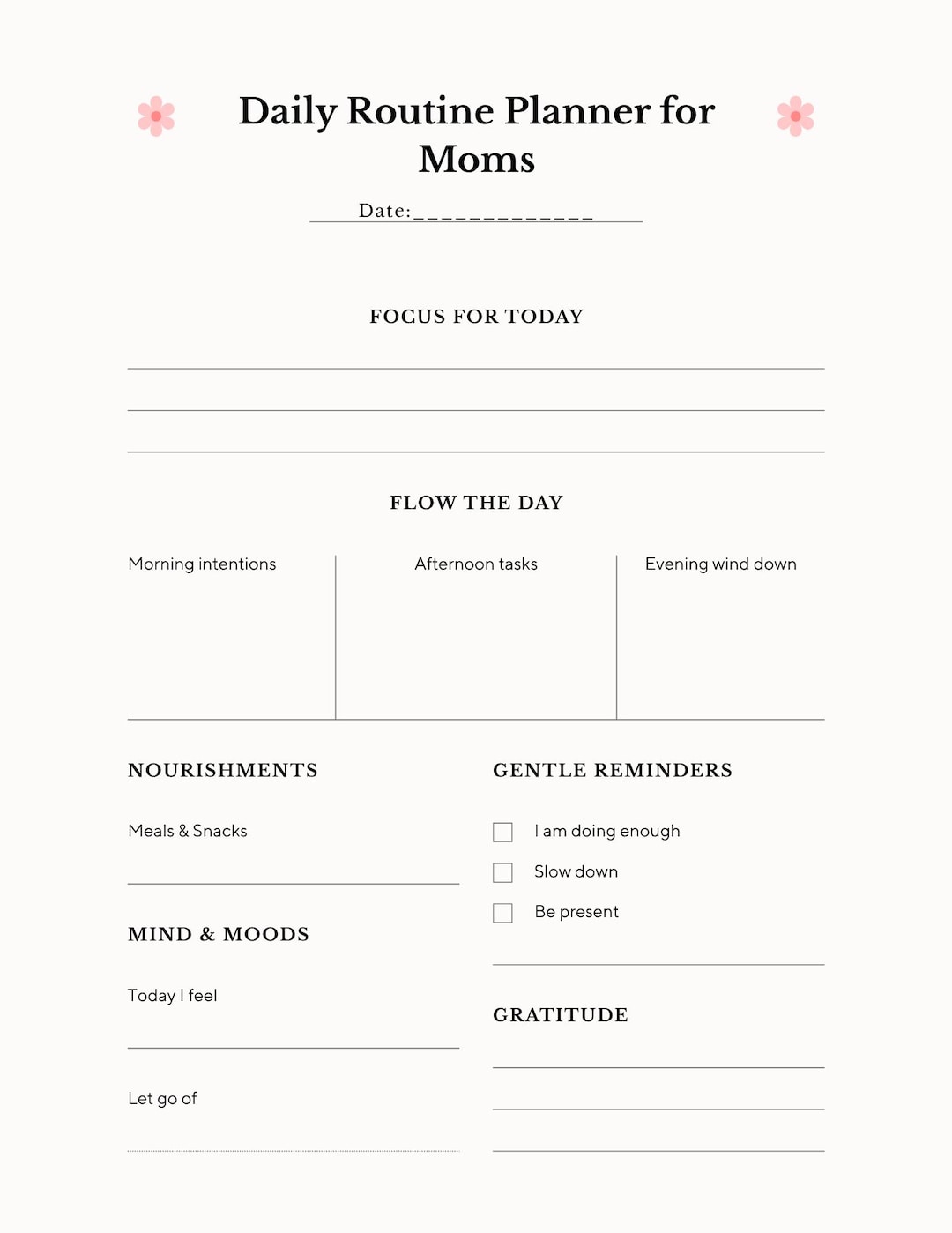 Mom Planner Bundle Printable PDF | Daily Routine Planner for Moms ...