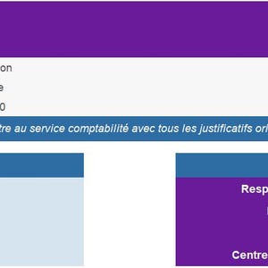 Peut inclure: Un modèle de note de frais avec un en-tête violet indiquant "MON ENTREPRISE" et "NOTE DE FRAIS". Le document comprend des sections pour les informations sur l'entreprise, les détails des employés et les dépenses. Le document est en français.