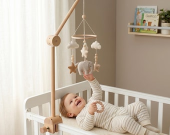 Brazo ajustable para móvil de cuna, soporte plegable para móvil de guardería, soporte minimalista para móvil de cuna, accesorio para móviles de guardería.