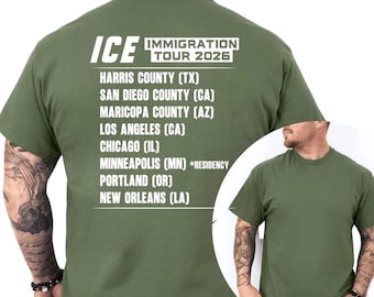 ICE Immigration Tour 2026 Graphic Tee, Satirical Meme Apparel