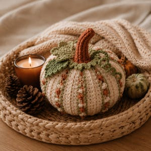 Virkat pumpamönster PDF | Elegant blommig korg med bubbelblommor | Avancerad nybörjare-mellannivå | 20 x 18 cm bild 2