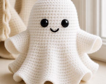 Ghost Crochet Pattern PDF | Cute Classic Amigurumi Ghost | Advanced Beginner | 5.5 Inch Halloween Plush Digital Download