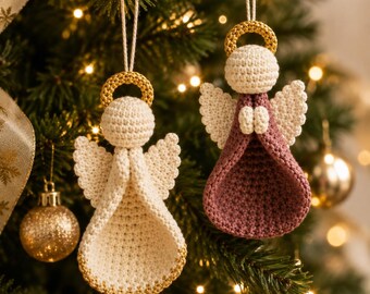 Crochet Angel Ornament Pattern PDF | Praying Angel Christmas Amigurumi | Advanced Beginner Intermediate | Instant Download Holiday Decor