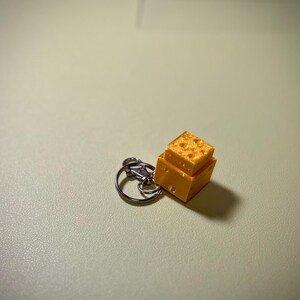3d Printed Cheese Cube Clicker Keychain