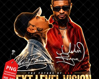 Design del pacchetto di file PNG per il tour R&B di Usher e Chris Brown del 2026 (download digitale)