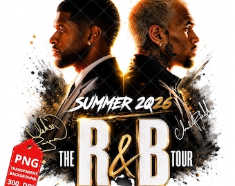 Design del pacchetto di file PNG per il tour R&B di Usher e Chris Brown del 2026 (download digitale)