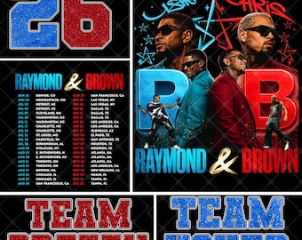 NEW 日程 Usher Chris Brown R&Bツアー 2026 バンドル PNGファイルデザイン (デジタルダウンロード)