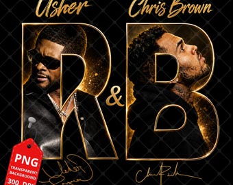 Design del pacchetto di file PNG per il tour R&B di Usher e Chris Brown del 2026 (download digitale)