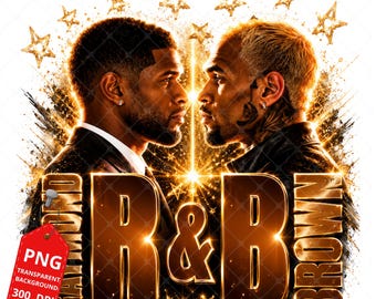 Design del pacchetto di file PNG per il tour R&B di Usher e Chris Brown del 2026 (download digitale)