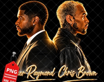 Design del pacchetto di file PNG per il tour R&B di Usher e Chris Brown del 2026 (download digitale)