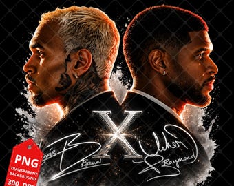 Design del pacchetto di file PNG per il tour R&B di Usher e Chris Brown del 2026 (download digitale)