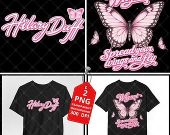 File PNG del tour The Lucky Me Tour 2026 di Hilary Duff: design per maglietta da concerto (download digitale)