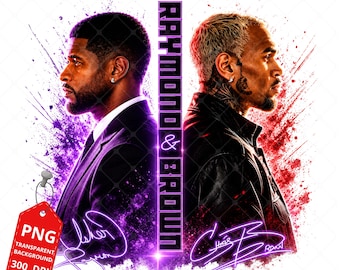 Design del pacchetto di file PNG per il tour R&B di Usher e Chris Brown del 2026 (download digitale)