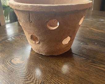 Rustic Handmade Terracotta Orchid Pot Large