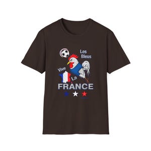 France World Cup T-Shirt 2026 | "Vive France" Les Bleus Rooster Football Tee Dark Chocolate