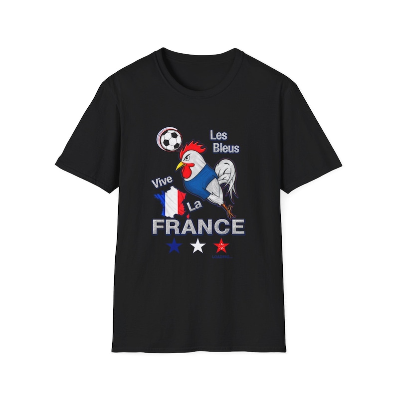 France World Cup T-Shirt 2026 | "Vive France" Les Bleus Rooster Football Tee Black