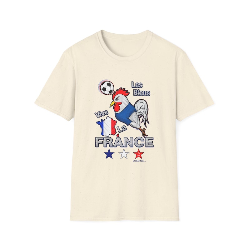 France World Cup T-Shirt 2026 | "Vive France" Les Bleus Rooster Football Tee Natural