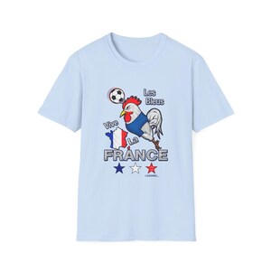 France World Cup T-Shirt 2026 | "Vive France" Les Bleus Rooster Football Tee Light Blue