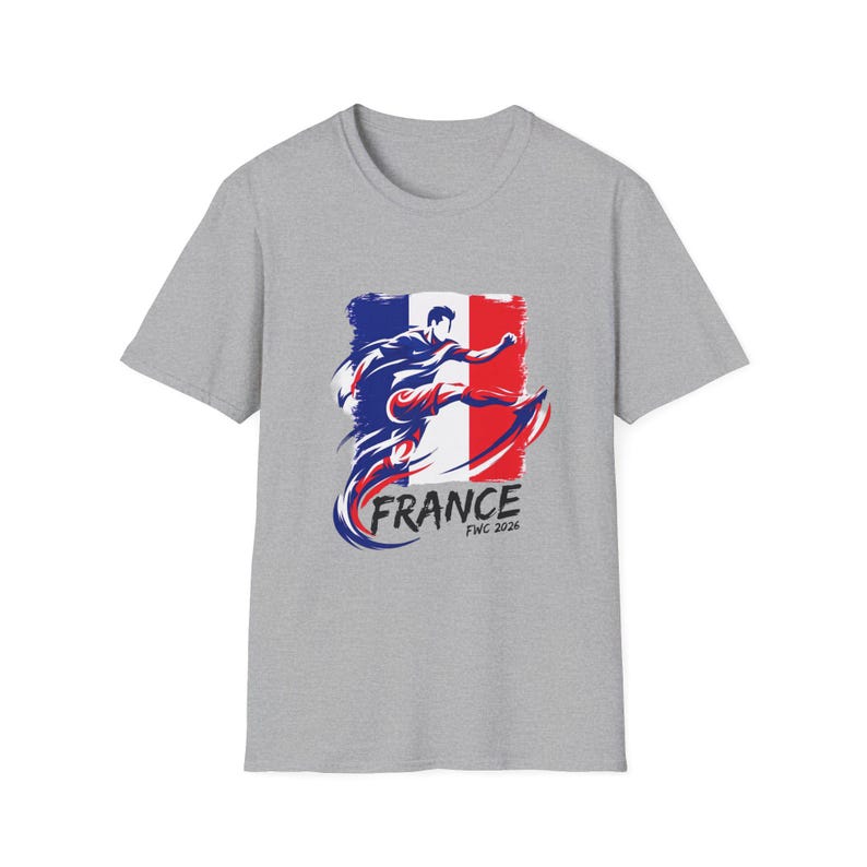 Wereldbeker Frans 2026 | Grafisch T-shirt Franse voetballer Sport Grey