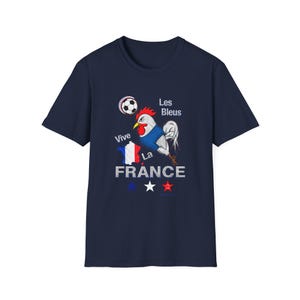 France World Cup T-Shirt 2026 | "Vive France" Les Bleus Rooster Football Tee Navy