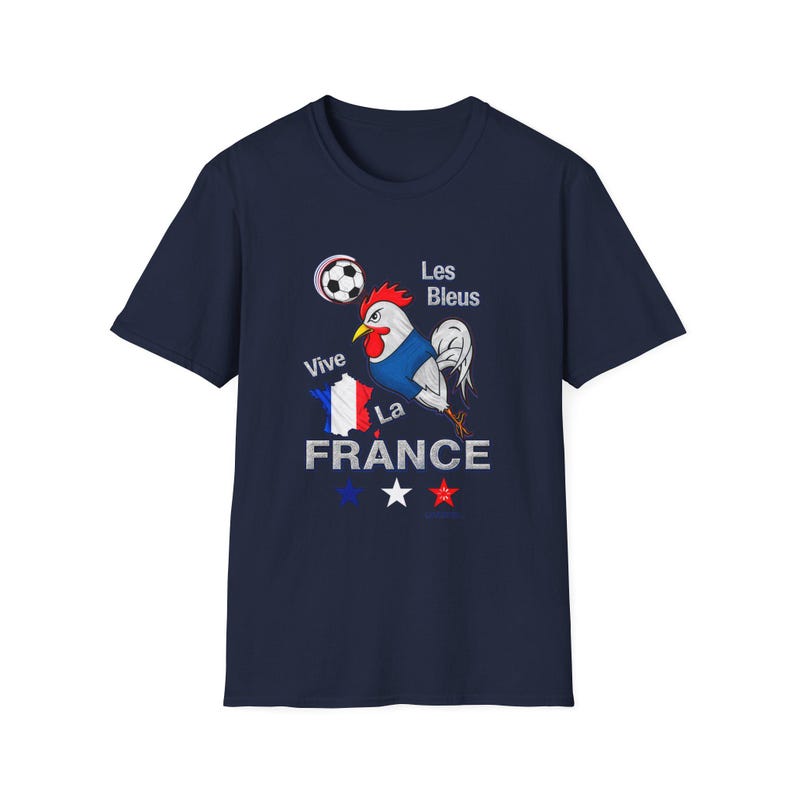 France World Cup T-Shirt 2026 | "Vive France" Les Bleus Rooster Football Tee Navy