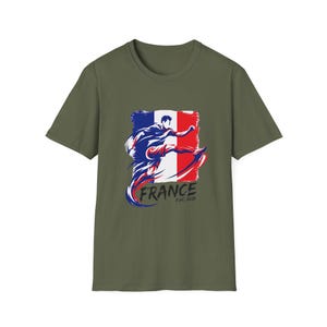 Wereldbeker Frans 2026 | Grafisch T-shirt Franse voetballer Military Green