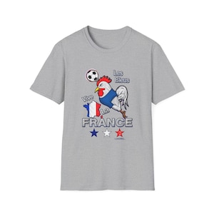France World Cup T-Shirt 2026 | "Vive France" Les Bleus Rooster Football Tee Sport Grey