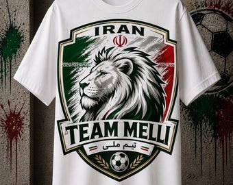 T-shirt WK 2026 Iran | Voetbalbadge, kleuren Perzische vlag