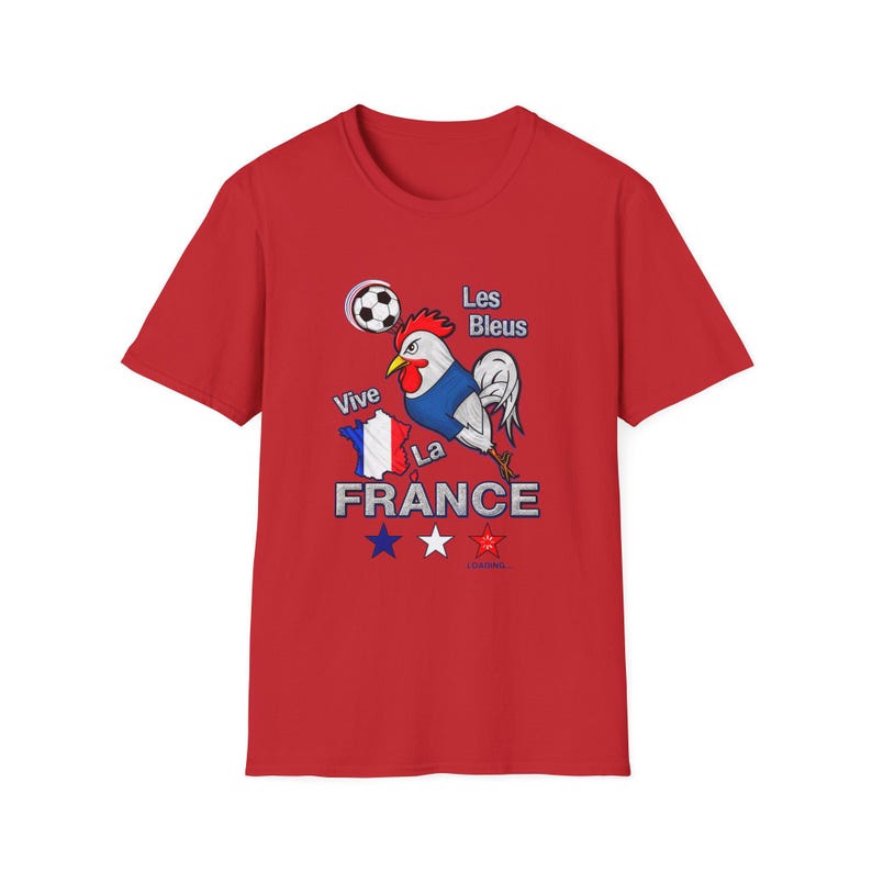 France World Cup T-Shirt 2026 | "Vive France" Les Bleus Rooster Football Tee Red