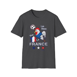 France World Cup T-Shirt 2026 | "Vive France" Les Bleus Rooster Football Tee Dark Heather