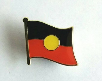 Australian Aboriginal Flag Enamel Pin/Badge - First Nations Pin Always Was Always Will Be, Deaths in Custody, Black Lives Matter Protest Pin