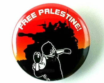 FREE PALESTINE- Badge/Pin- Anarchist, soldarity PROTEST Pin, Activist, Liberation Gaza, Palestine Pin