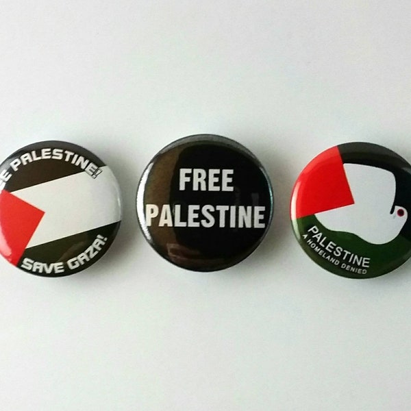 FREE PALESTINE- Badges/Pins Pack Of 3 Anarchist, soldarity PROTEST Pins, Activist, Liberation Gaza
