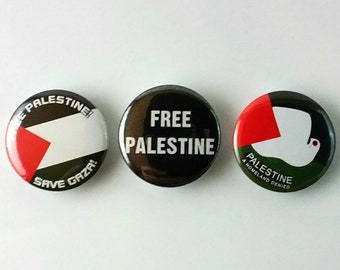 FREE PALESTINE- Badges/Pins Pack Of 3 Anarchist, soldarity PROTEST Pins, Activist, Liberation Gaza