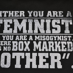 FEMINIST OR MISOGYNIST- Patch Large Feminist Protest Patch- Ani Difranco Quote, International Women's Day!