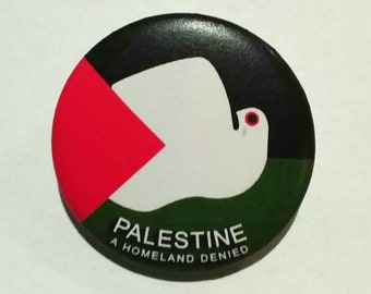 FREE PALESTINE Pin/Abzeichen - A Homeland Denied - Ein Verweigerer von Gaza, palästinensische Botschaft, Anarchist