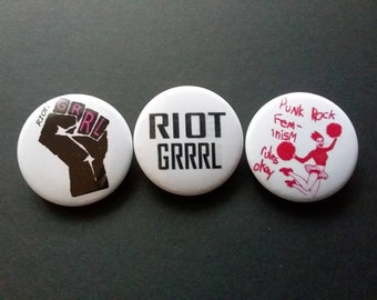 RIOT Grrrl Pin BADGE PacK  - Punk RocK FeMiNisM RuLeS