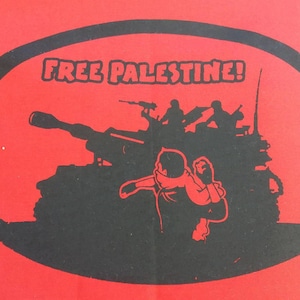 FREE PALESTINE- Political patch, Red, Anarchist, soldarity PROTEST Patch, Activist
