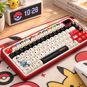 Cute Cartoon MOA Keycap Set, 81 Keys Mechanical Keyboard Keycaps, Anime Style Side Transparent Keycaps, DIY Custom Keyboard Gift