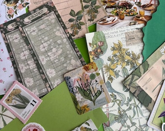 Junk Journalling Scrapbooking Kit • Curated Paper Crafts Pack (Approx. 30 Pieces)