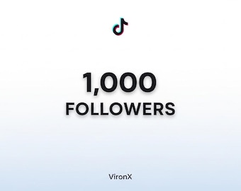 1000 seguidores en TikTok / Aumento de seguidores reales en TikTok / Crecimiento rápido de cuenta de TikTok / Servicio de crecimiento en redes sociales / Entrega instantánea / viironX