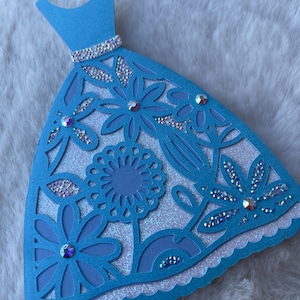 Porta tarjetas de regalo con diseño de vestido (personalizable)